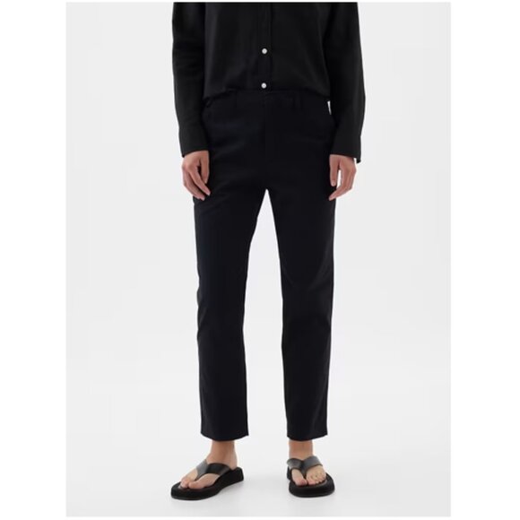 GAP Mid Rise Downtown Khakis Stretch Slim Leg Ankle Pants Black Size 6 RT$70 NWT - Picture 2 of 10